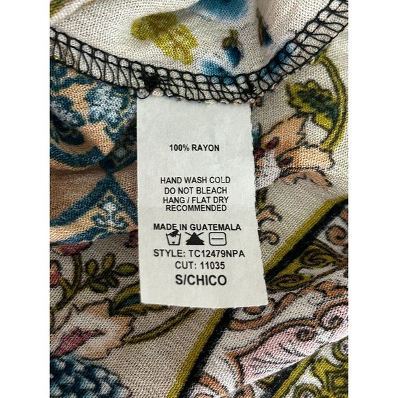 Artistic Works by Lu Floral‎ Print Button Up Long Sleeve Blouse Women Sz S NWT - Picture 7 of 7